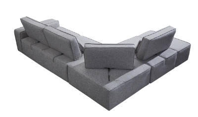 Picture of Divani Casa Chapel - Modern Light Grey Fabric Sectional Sofa + Ottoman