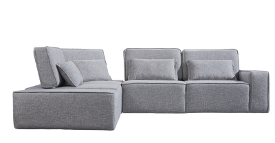 Picture of Divani Casa Chapel - Modern Light Grey Fabric Sectional Sofa + Ottoman