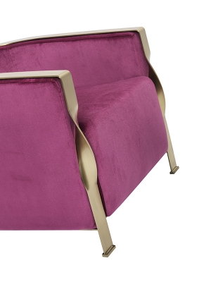 Picture of Divani Casa Anthony Modern Pink & Gold Accent Chair