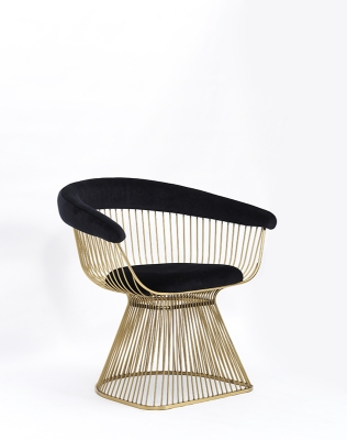 Picture of Modrest Chandler Black Velvet & Gold Dining Chair