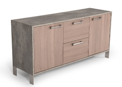 Picture of Nova Domus Boston Modern Brown Oak & Faux Concrete Office File Cabinet