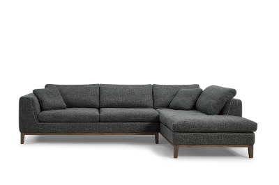 Picture of Divani Casa Hickman - Modern Dark Grey Fabric Right Facing Sectional Sofa