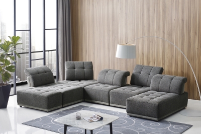 Picture of Divani Casa Ekron - Modern Grey Fabric Modular Sectional Sofa