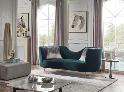 Picture of Divani Casa Loretta Modern Green Velvet Sofa