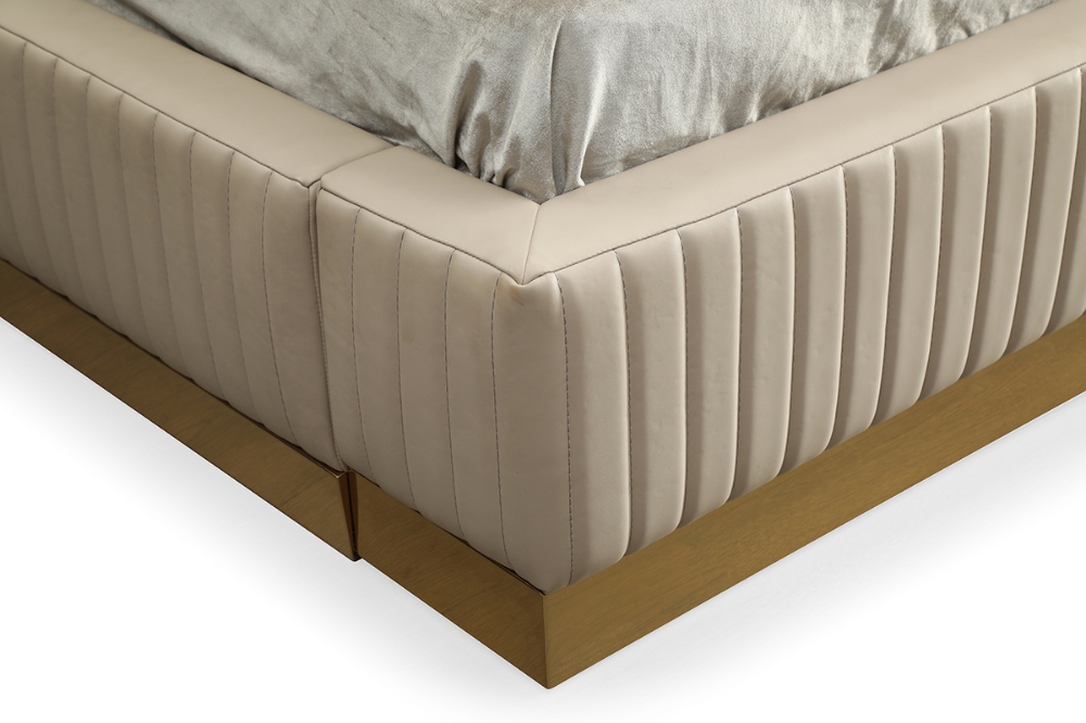 Picture of Modrest- Sterling Modern Beige Bonded Leather & Gold Bed