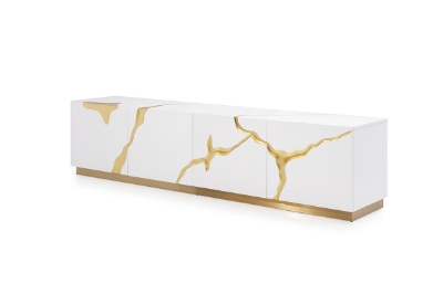 Picture of Modrest Aspen Modern White & Gold TV Stand