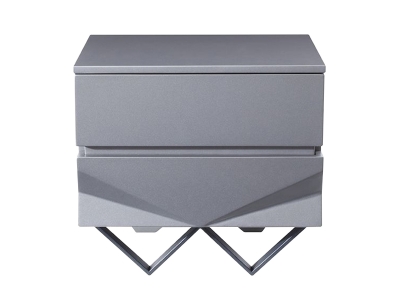 Picture of Modrest Duke Modern Grey & Black Gun Chrome Nightstand