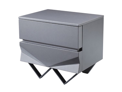 Picture of Modrest Duke Modern Grey & Black Gun Chrome Nightstand