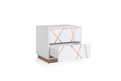 Picture of Modrest Nixa Modern White & Gold Nightstand