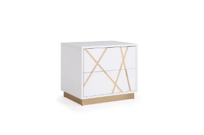 Picture of Modrest Nixa Modern White & Gold Nightstand