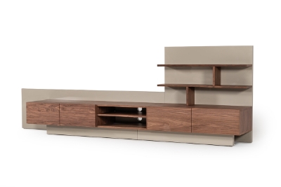 Picture of Nova Domus Pompeii Contemporary Grey & Walnut Entertainment Center