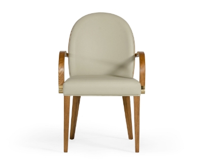 Picture of Modrest Rexford Modern Beige & Walnut Dining Armchair