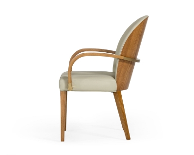 Picture of Modrest Rexford Modern Beige & Walnut Dining Armchair