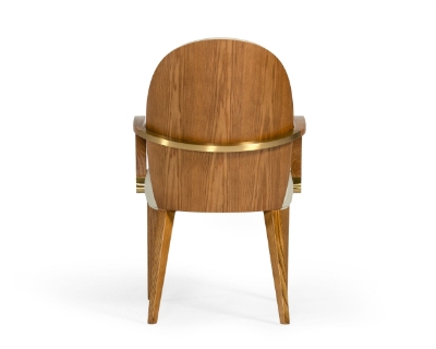 Picture of Modrest Rexford Modern Beige & Walnut Dining Armchair