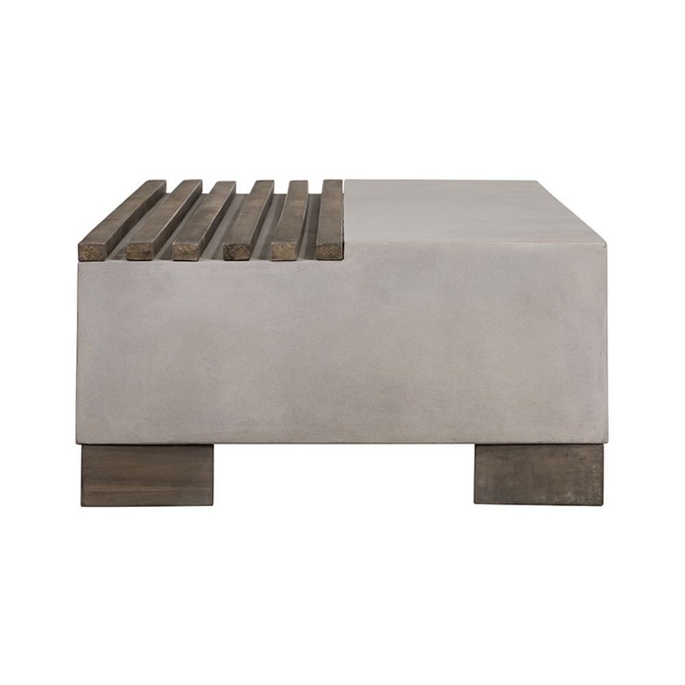 Picture of Modrest Delaware Modern Concrete & Acacia Rectangular Coffee Table