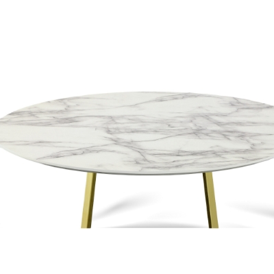 Picture of Modrest Swain Modern Faux Marble & Gold Round Dining Table