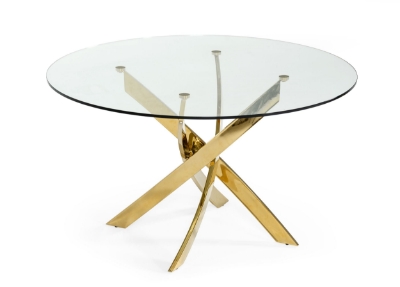 Picture of Modrest Pyrite - Modern Round Glass Dining Table