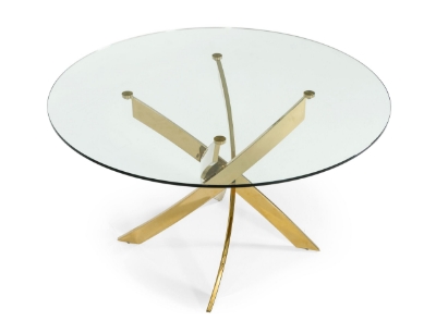 Picture of Modrest Pyrite - Modern Round Glass Dining Table