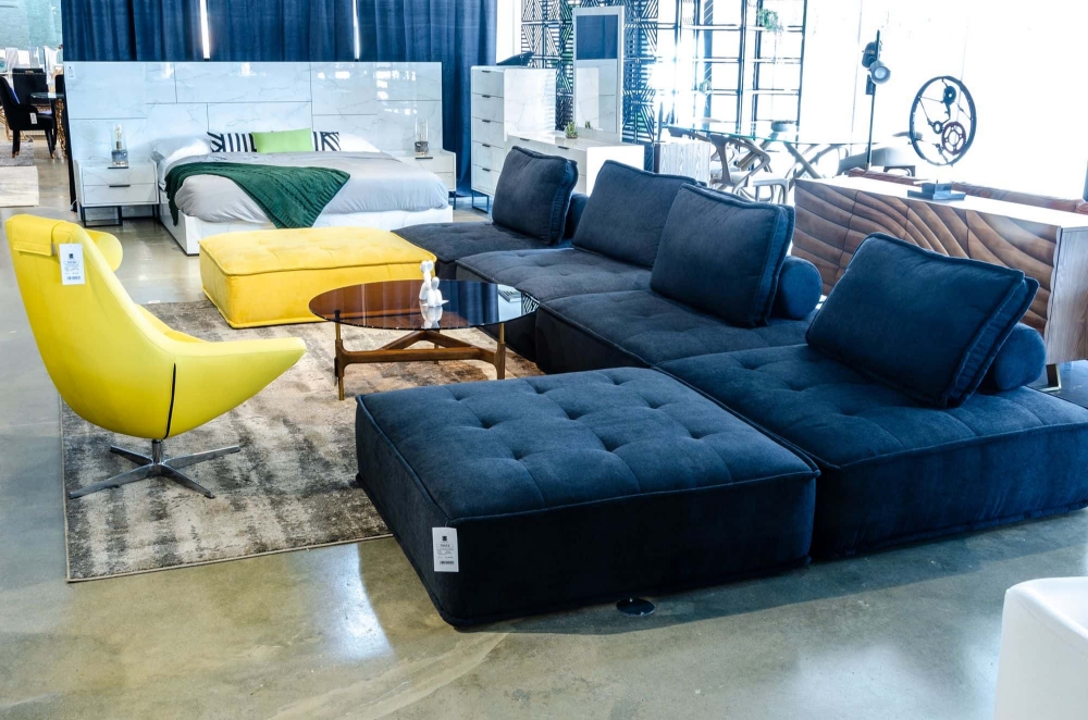 Picture of Divani Casa Nolden - Modern Black Fabric Modular Sectional Sofa