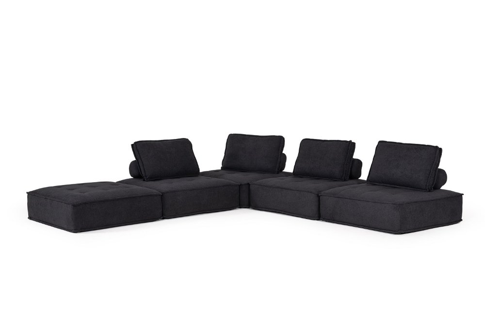 Picture of Divani Casa Nolden - Modern Black Fabric Modular Sectional Sofa