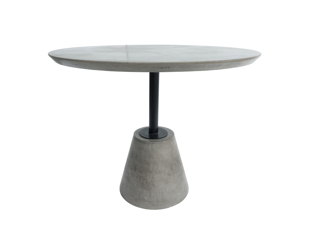 Picture of Modrest Nathrop - Modern Grey Concrete & Black Metal Round Dining Table