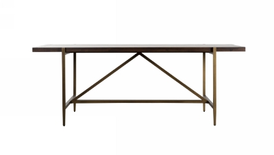 Picture of Modrest Shane - Modern Acacia & Brass Dining Table