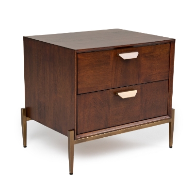 Picture of Modrest Shane - Modern Acacia & Brass Nightstand