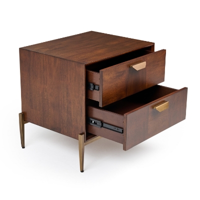 Picture of Modrest Shane - Modern Acacia & Brass Nightstand