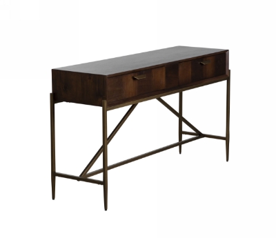 Picture of Modrest Shane - Modern Acacia & Brass Console Table