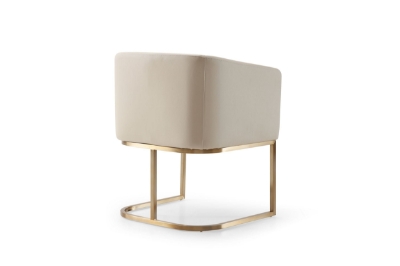 Picture of Modrest Yukon - Modern Beige Bonded and Antique Brass Dining Chair