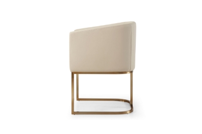 Picture of Modrest Yukon - Modern Beige Bonded and Antique Brass Dining Chair