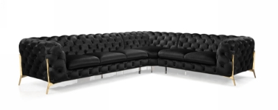 Picture of Divani Casa Sheila - Modern Black Velvet Sectional Sofa