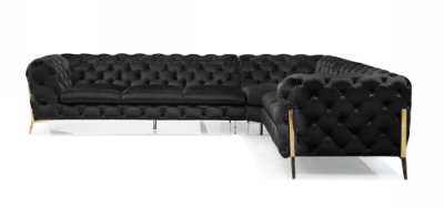 Picture of Divani Casa Sheila - Modern Black Velvet Sectional Sofa