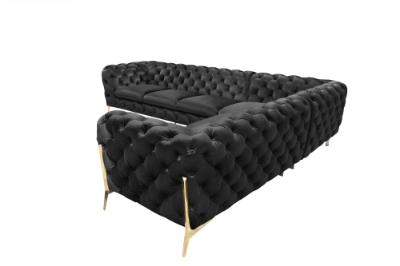 Picture of Divani Casa Sheila - Modern Black Velvet Sectional Sofa