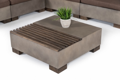 Picture of Modrest Delaware - Modern Concrete Modular Sectional Sofa Set with Square Coffee Table