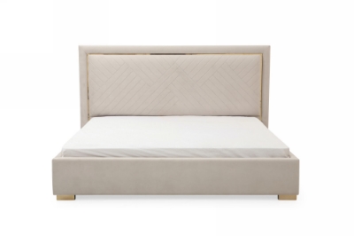 Picture of Modrest Corrico - Off White Velvet Modern Bed