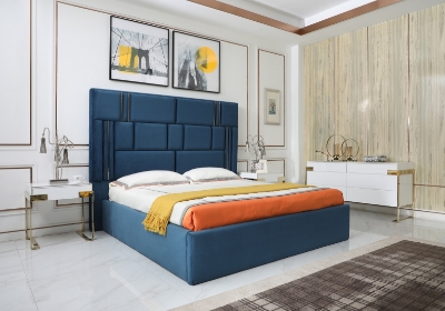 Picture of Modrest Adonis - Modern Blue Fabric Bed