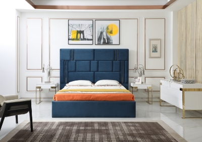 Picture of Modrest Adonis - Modern Blue Fabric Bed