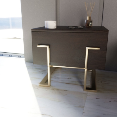 Picture of Modrest Moontide Modern Smoked Ash & Gold Nightstand