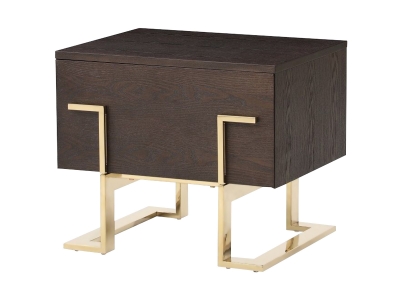 Picture of Modrest Moontide Modern Smoked Ash & Gold Nightstand