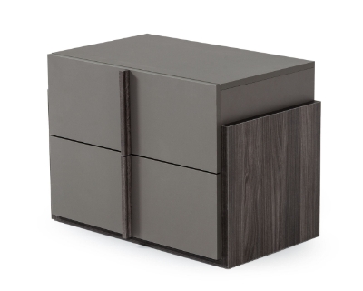 Picture of Nova Domus Lucia - Italian Modern Elm and Matte Grey Nightstand