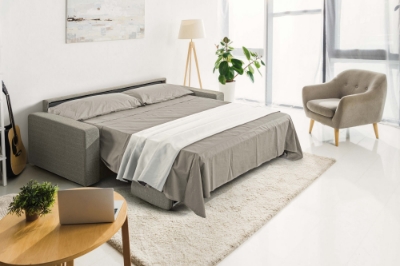 Picture of Modrest Made in Italy Urrita - Modern Gray Fabric Sofa Bed w/ Queen Size Mattress