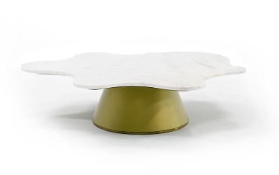 Picture of Modrest Gabbro Low - Glam White Marble and Gold Coffee Table