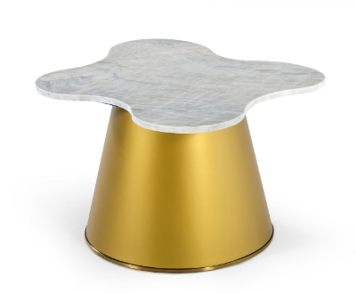 Picture of Modrest Gabbro - Glam White Marble and Gold End Table