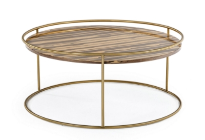 Picture of Modrest Gilcrest - Glam Brown and Gold Marble Coffee Table