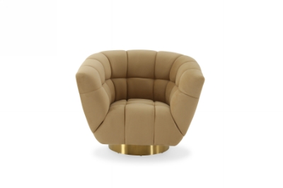 Picture of Divani Casa Granby - Glam Mustard and Gold Fabric Chair