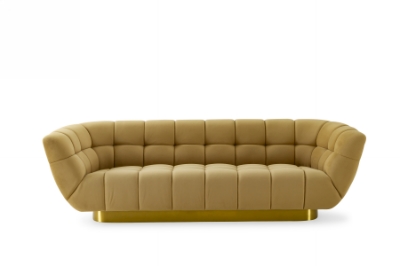 Picture of Divani Casa Granby - Glam Mustard and Gold Fabric Sofa