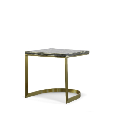 Picture of Modrest Greely - Glam Black and Gold Marble End Table