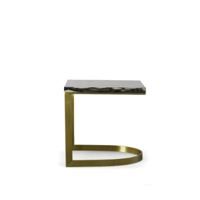 Picture of Modrest Greely - Glam Black and Gold Marble End Table