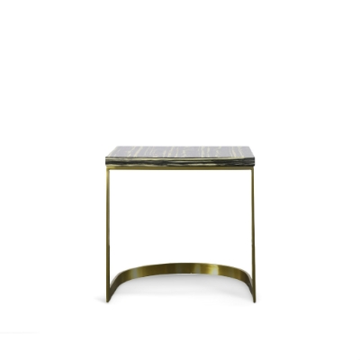 Picture of Modrest Greely - Glam Black and Gold Marble End Table